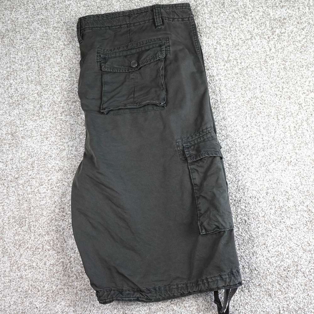 Wenven Mens Dark Olive Green Cargo Shorts Size 46 Cotton Tactical Utility Hiking